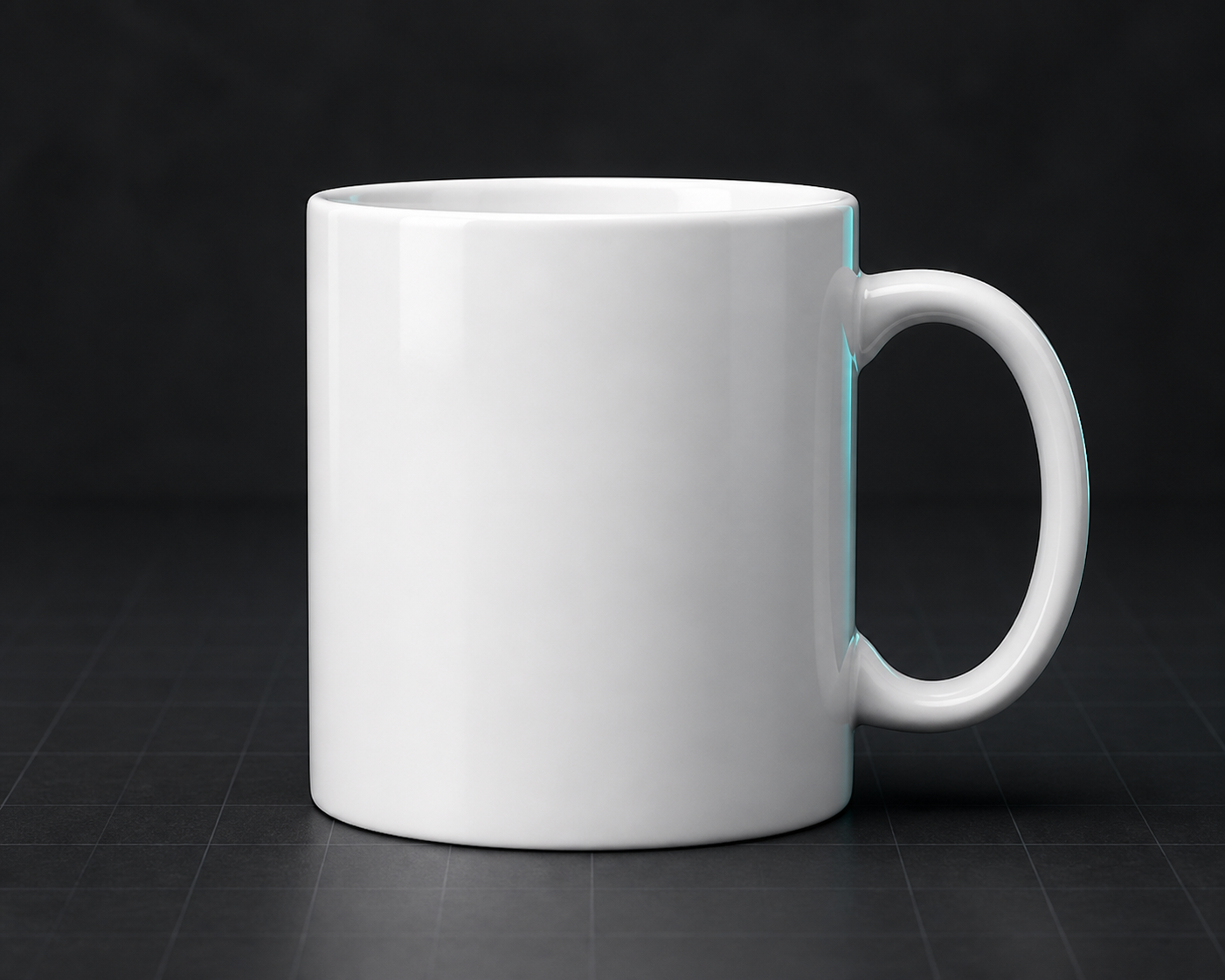 White ceramic mug front mockup for BRIK64 merchandise